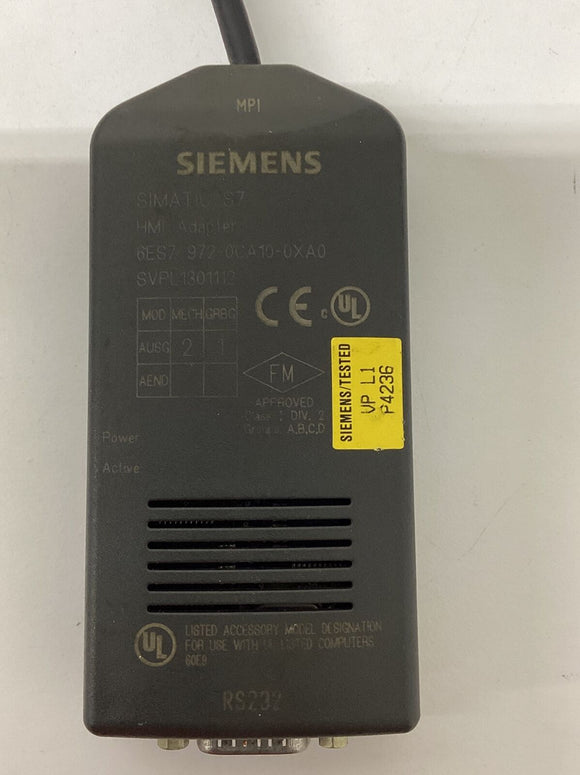Siemens 6ES7-972-0CA21-0XA0 Simatic S7 PC Adapter  RS232