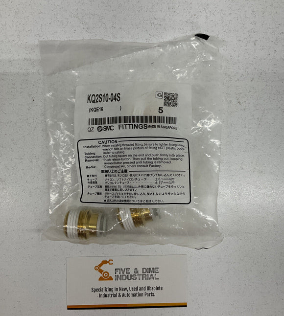 SMC KQ2S10-04S Hex Socket-head male fittings 10mm 1/2"RC (Lot of 5)