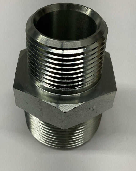 Parker 1-1/4x1 FF-S Hex Pipe Nipple 1"x1-1/4" Male NPT