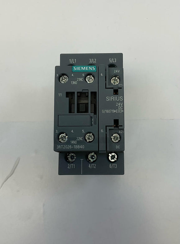 Siemens  3RT2026-1BB40  3-Phase Contactor  24 VDC Coil