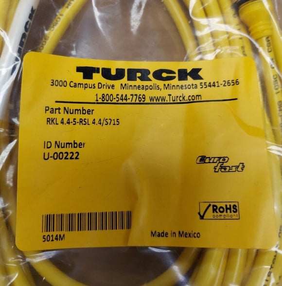 Turck RKL 4.4-5-RSL 4.4/S715 Cordset U-00222