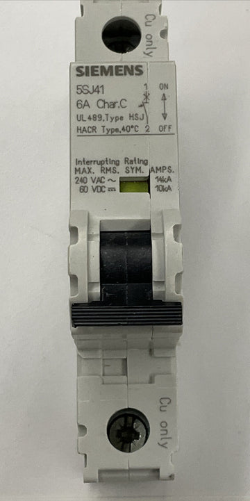 Siemens 5SJ4106-7HG40  HSJ Circuit Breaker 6 Amp Din Mount - 0