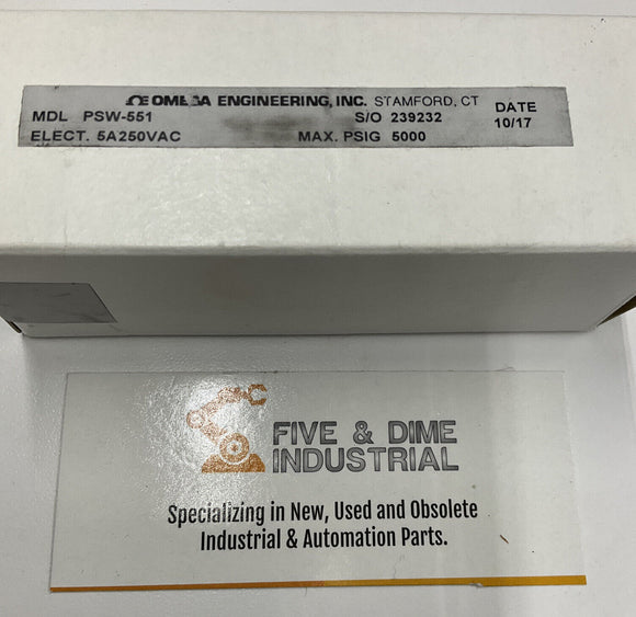 Omega PSW-551 Adjustable Pressure Switch 5A 250V 5000 Psi