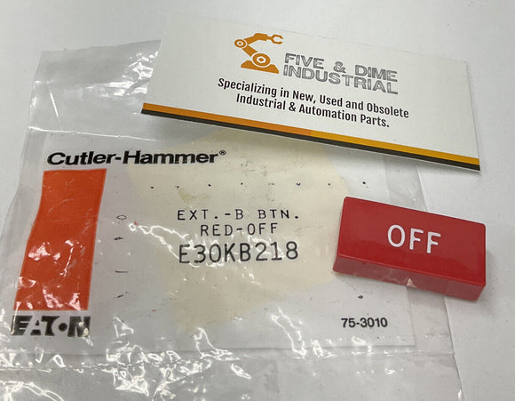 Eaton Cutler Hammer E30KB218 Red off Button