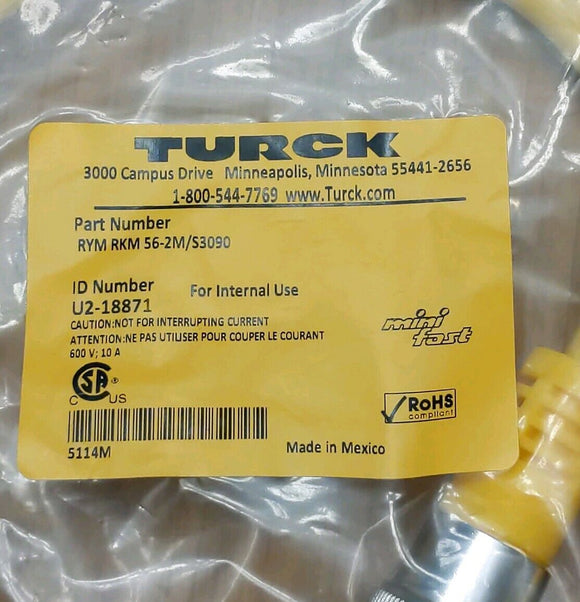 Turck RYM RKM 56-2M/S3090 Minifast Cordset U2-18871