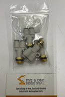 SMC KQZW04-V02 Lot of 4 One Touch Fitting Splitter 4mm 5/32"-5