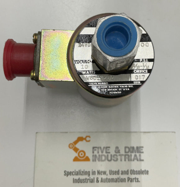 Honeywell Skinner V5D19770 3-Way Solenoid Valve 1/4" 24VDC 100 Psi