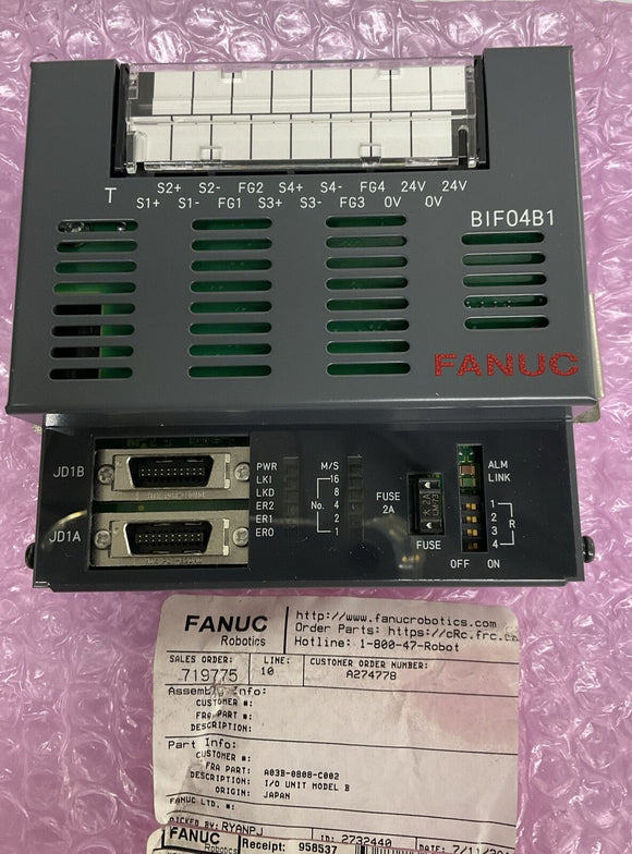 Fanuc A03B-0808-C002 I/O Module BIF04B1 Model B