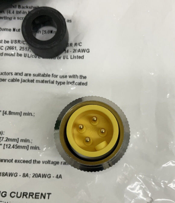 Mencom MIN-4MP-FWX 4-Pin Male 7/8" Field Wireable Connector