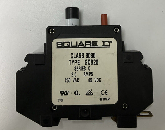 Square D 9080-GCB20 Circuit Breaker Series C 2.0 Amp  250VAC