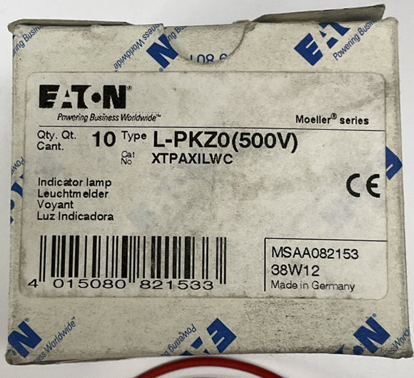 Eaton L-PKZ0 XTPAXILWC Universal Indicator Lamp White 415-500V. Box of 10