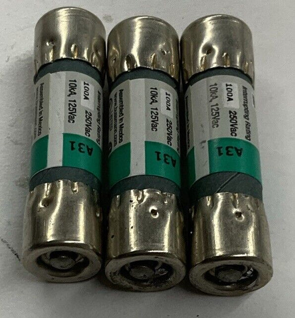 Bussman FNA-3 Lot of 3 Time Delay Pin Indicating Fuses 3A