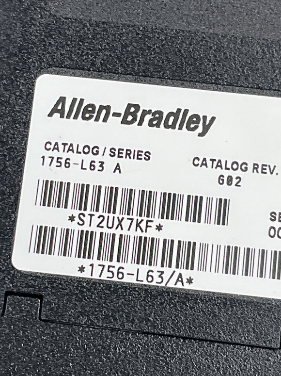 Allen Bradley 1756-L63 Ser. A ControlLogix PLC Processor 5563 FW Rev 1.4