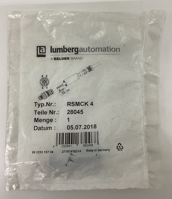 Lumberg RSMCK4 M8 Pico Field Connector 4-Pole