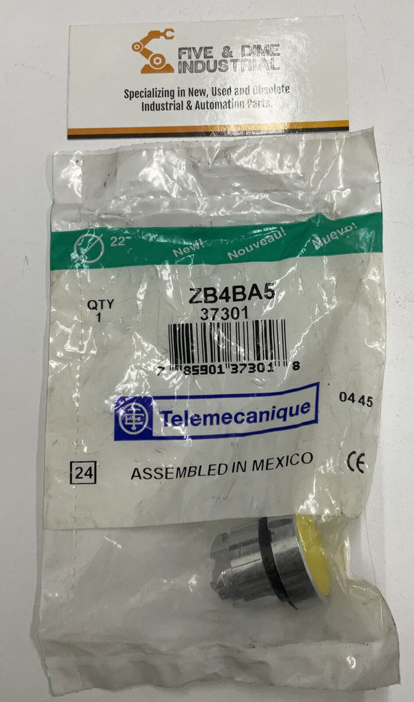 Square D Telemecanique ZB4BA5 Yellow Push Button