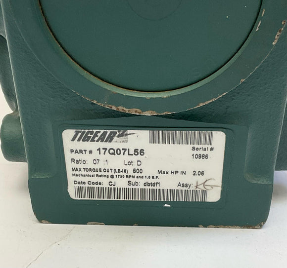 Dodge Tigear2 17Q0756 7:1 Gear Reducer 7/8" Output Shaft