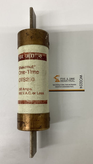Gould Shawmut OTS250 One-Time Fuse 250 Amps 600 VAC