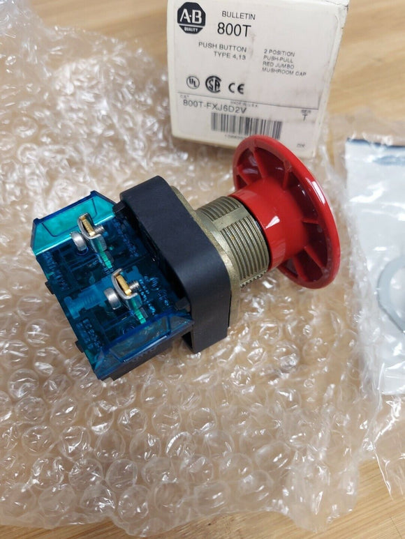 Allen Bradley 800T-FXJ6D2V Jumbo Red 2 Pos Push Pull