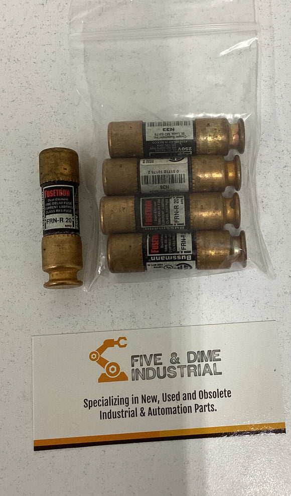 Bussmann Fusetron FRN-R-20  Time Delay Fuses. Lot of (5)