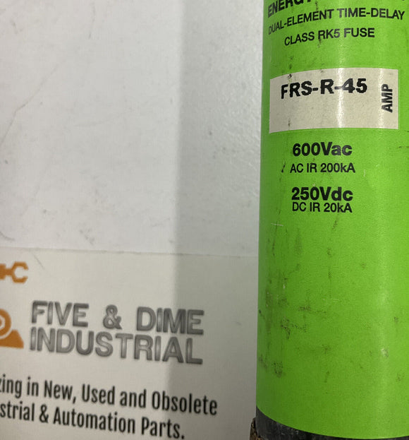 Fusetron FRS-R-45 Lot of (3) Fuses 45A 600V Vac