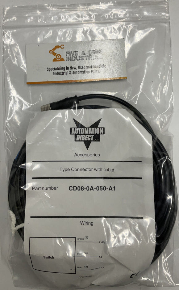 Automation Direct CD08-0A-050-A1 Female 3-Pin Connector Cable