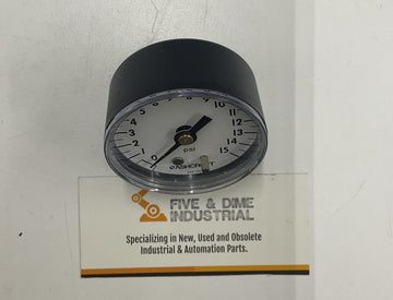 Ashcroft 20W1005PH 02B 15# Brass Gauge 1/4" NPT Back 0/15 PSI - 0