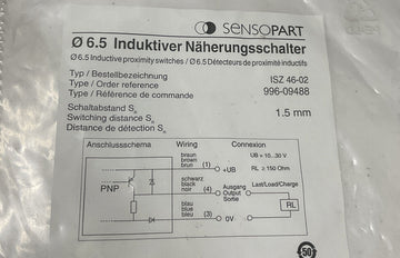Sensopart 152 4602/996-09488 Inductive Sensor/Switch. 1.5Meters - 0