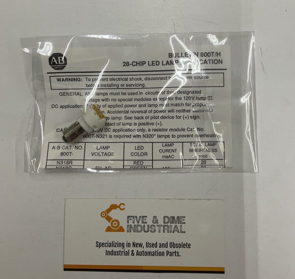 Allen Bradley 800T-N319A LED Pilot Lamp 24V AC/DC 28 Chip