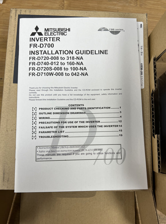 Mitsubishi Electric FR-D720-042-W1 Compact Inverter