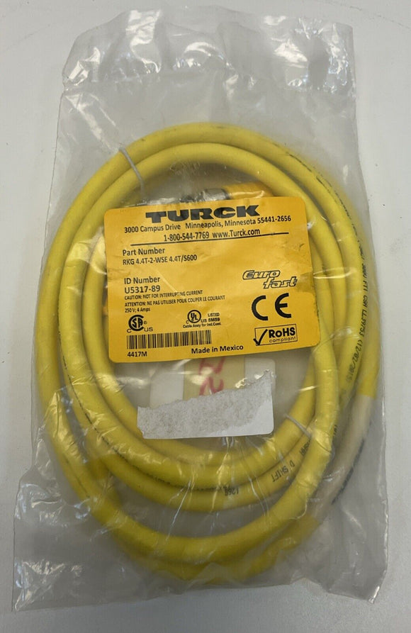 Turck RKG 4.4T-2-WSE 4.4T/S600 Cordset  U5317-89