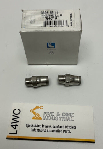 Legris 3805 56 11  Push Connector SS-316 1/4" OD Tube x 1/8" MNPT 2-Pack