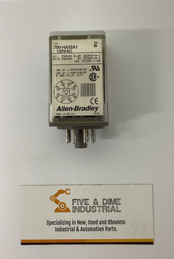 Allen Bradley 700-HA32A1 Ser. B Control Relay 120VAC  10A 230VAC