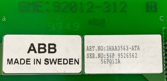 ABB Robotics GME System 3HAA3563-ATA Backplane Control System Board