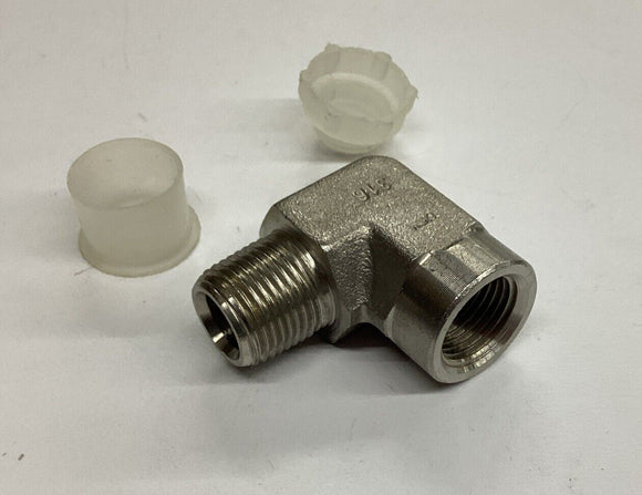 WWF 5502-06-06-SS  3/8" Male NPT X 3/8" NPT Female 90° 316 Stainless