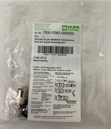 Murr 7000-12561-0000000 Mosa M12 4-Pole 90 Degree Field Connector