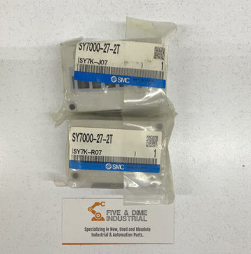 SMC SY7000-27-2T Sub-Plate SY7K-R07 (Lot of 2)