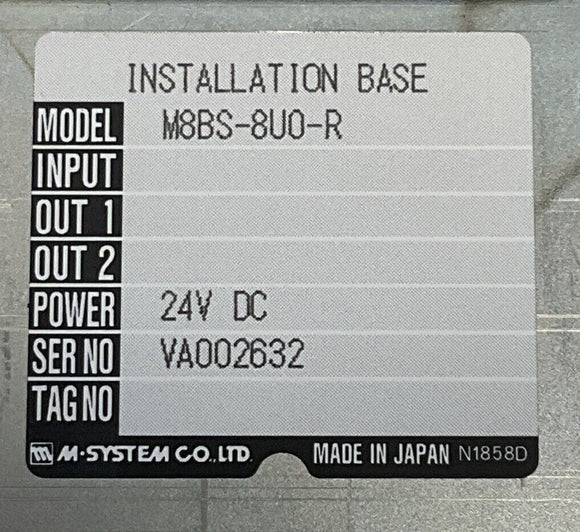 M Systems M8BS-8U0-R Signal Converter Installation Base