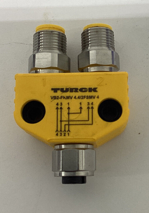 Turck VB2-FKMV4.4/2FSMV4 Splitter U2-08853 M12 4-Pole