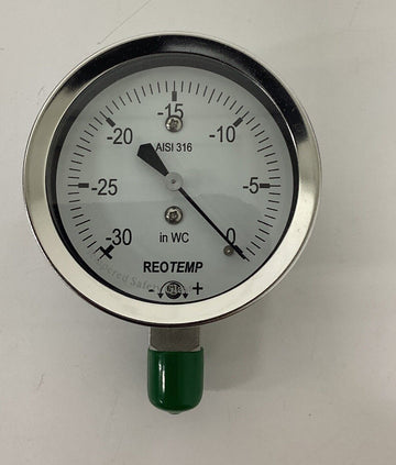 Reotemp PC25S1A4P90-D-T  2-1/2''  0-30 IN-H2O Gauge 1/4'' Npt - 0