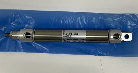 SMC NCMC075-0300-X155US Pneumatic Air Cylinder 3/4" Bore, 3" Stroke