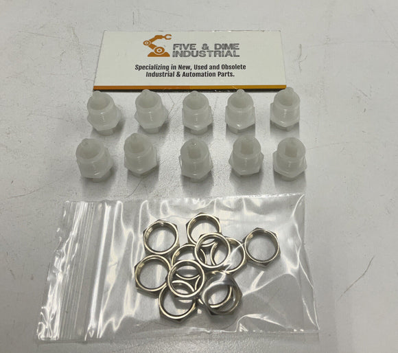 Colder Products CPC SMFPMD02 Lot of 10 Barb 1/8" Valved Panel Coupling