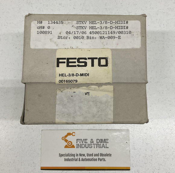 Festo HEL-3/8 D Midi On Off Valve 3-16 bar 45-230 PSI