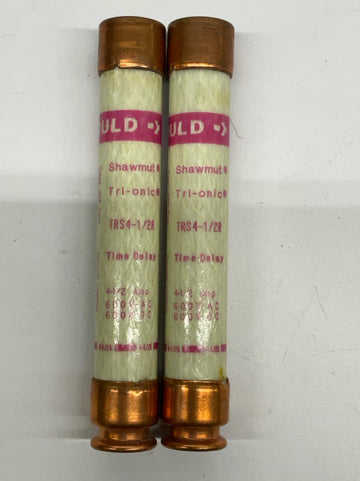 Gould Shawmut TRS4-1/2R 4-1/2 Amp Time Delay Fuse Lot of 2 - 0