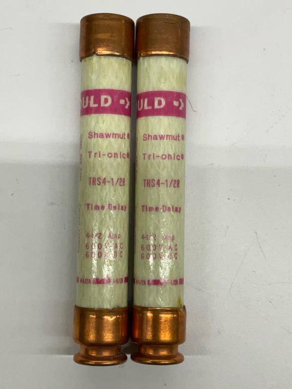 Gould Shawmut TRS4-1/2R 4-1/2 Amp Time Delay Fuse Lot of 2