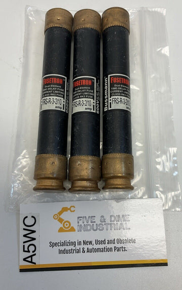 Bussmann Fusetron FRS-R-3-2/10 Lot of 3 600V Fuses