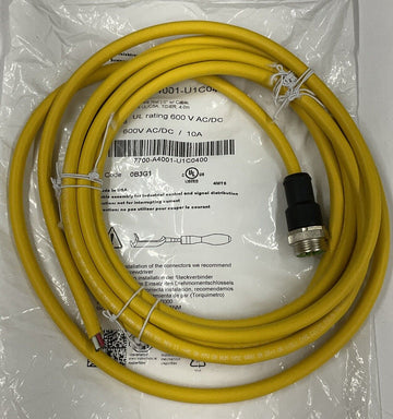 Murr 7700-A4001-U1C0400 Mini 7/8" 4 Pole, Male Power Cable 4 Meters - 0