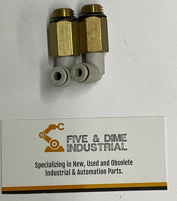 SMC KQ2W04-U02  Elbow Fittings 4mm Tube x 1/2 Uni (Pkg of 2)