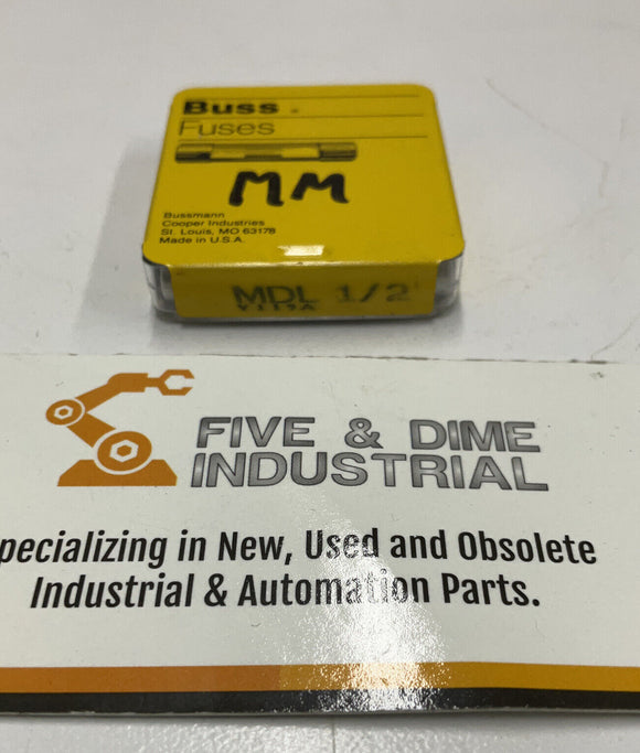 Bussmann MDL 1/2 Buss Fuses. 5-Pack