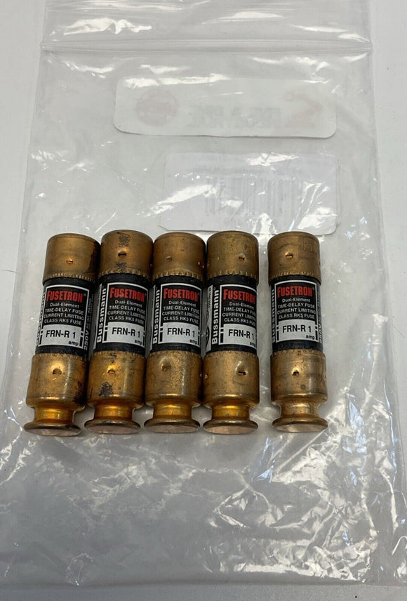 Bussmann Fusetron FRN-R-1  250V Fuse. Lot of 5