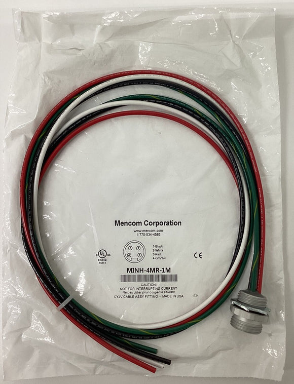 Mencom MINH-4MR-1M  7/8'' Male 4-Pole Receptacle 1-Meter